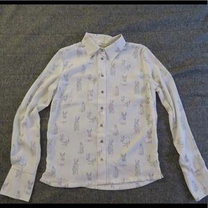 H&M Button Down Sheer Bunny Top